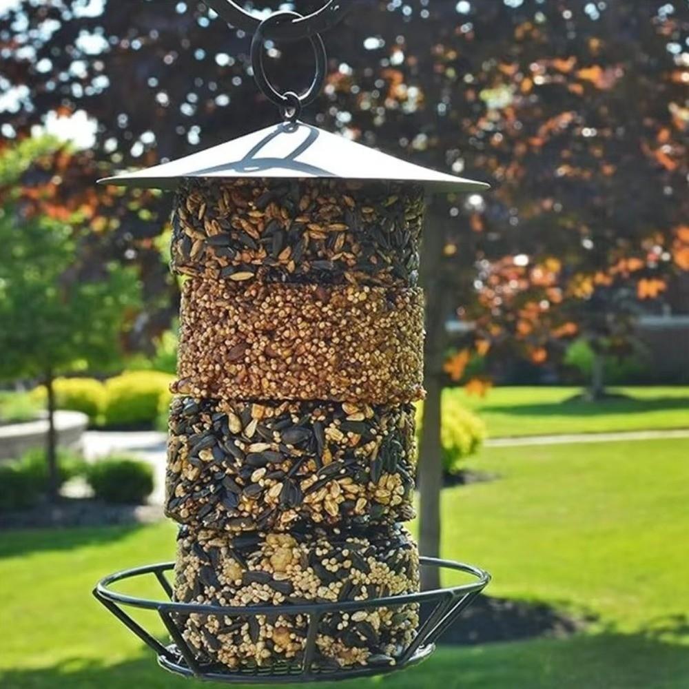 Cylindrical Hanging Bird Feeder Large Capacity Bird Feeding Station Bird Feeding Tray  Garden Yard