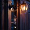 Retro Home Decoration Halloween Welcome Sign, Wall Mount 2D Acrylic Hanging Decor with Bell, Commercial Props Gothic Black Cat Creepy Ghost