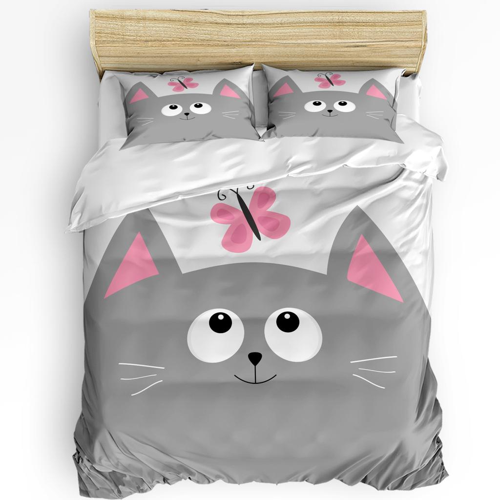 Cartoon Animal Color Cat Duvet Cover Bed Bedding Set Double Home Textile Quilt Cover Pillowcases Bedroom Bedding Set No Sheet