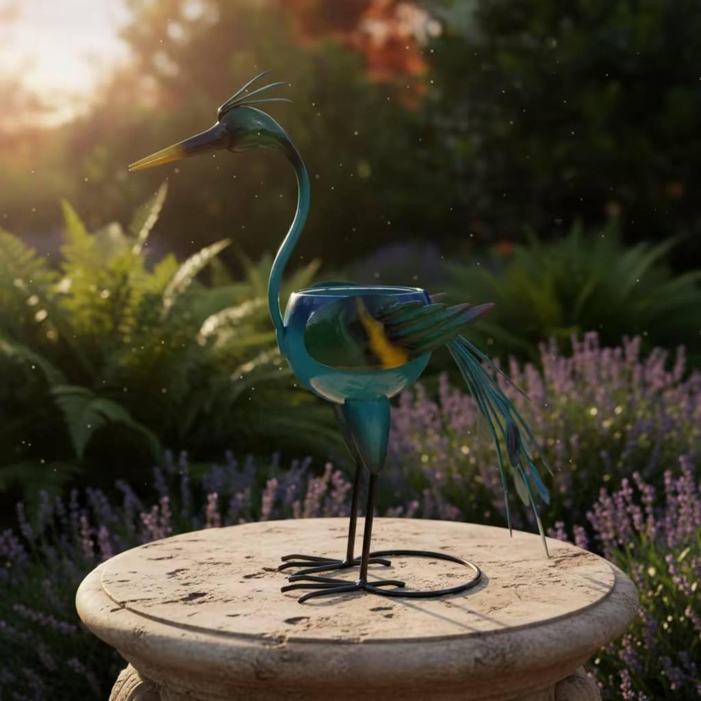 Vögel Pflanzgefäß Metallskulptur Dekorativ für Gärtner, Hausbesitzer, Terrasse,