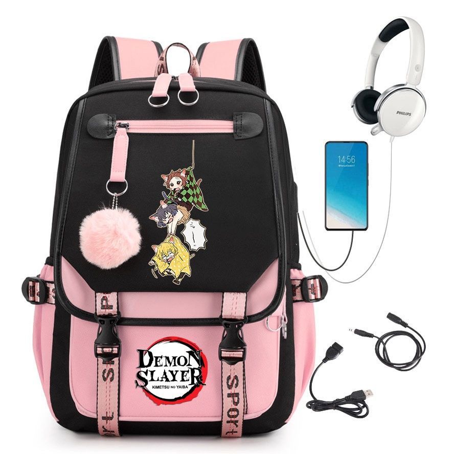 Demon Slayer Anime-Peripherie Rucksack stilvoller Anime-Themen-Schülerrucksack 0084