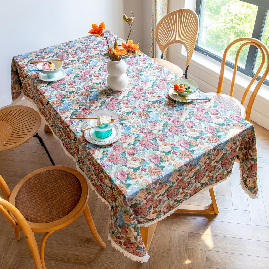 British Style Dining Table Cloth Background Cover Fabric Decorative Retro Court British Alphabet Newspaper Tablecloth