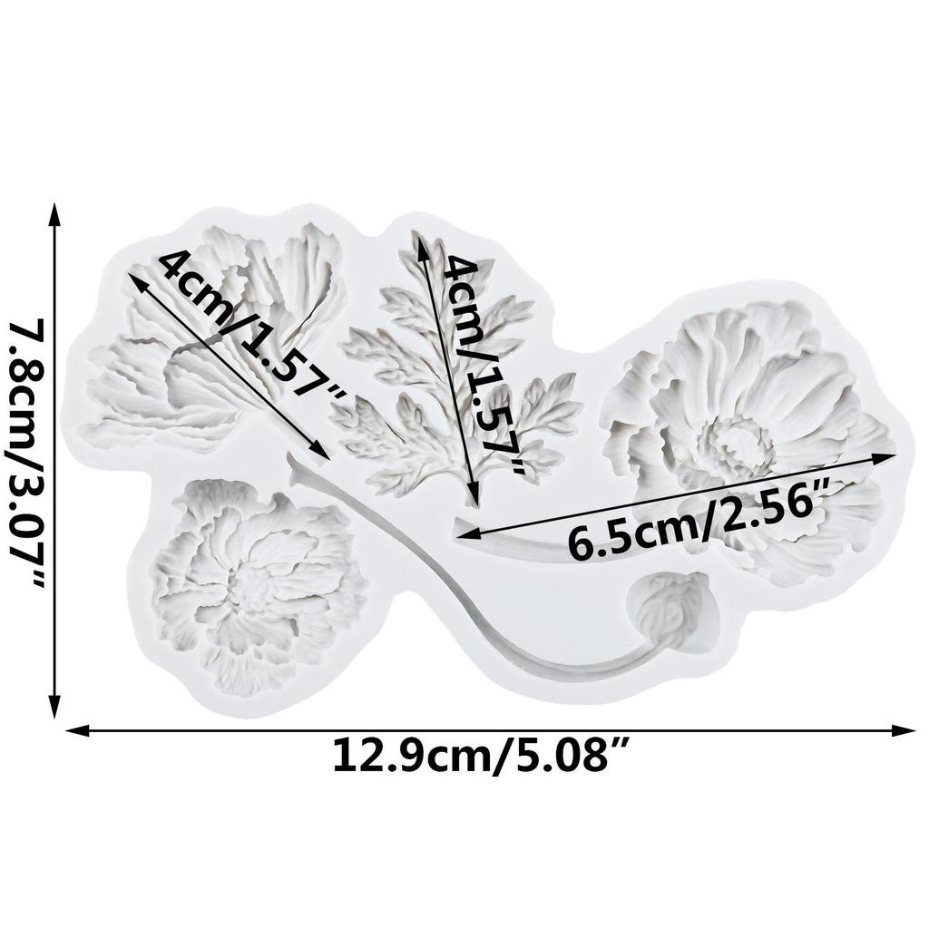 Stampi in Silicone Fiore di Papavero Stampo in Fondant Fiore Strumenti per Decorare Torte Topper per Cupcake Stampo per Caramelle Cioccolato Gumpaste