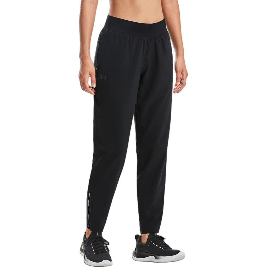 Under Armour Solid Color Logo Print Jogger Pants Women Bottoms Black 1377042-001