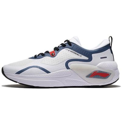 Reflective Water-Resistant Trendy Shock-Absorbing Durable Low-Top Casual Shoes Men Sneakers White Blue AGLR331-5