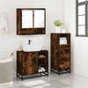 3 Piece Bathroom Furniture Set In Smoked Oak Wood Based Material