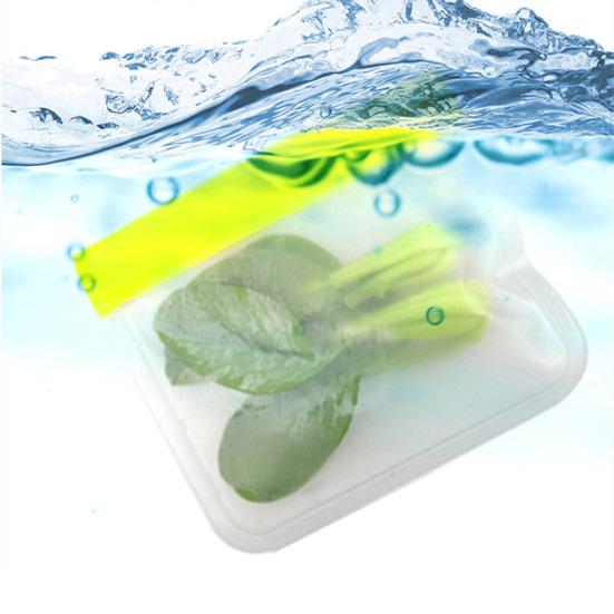 Reusable Transparent Fresh-keeping Bag Double Zipper Sealed Bag Leakproof Sandwich Bag Washable Food Storage Container