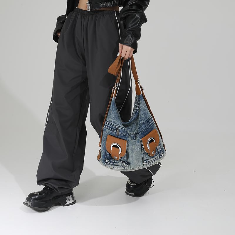 Korejská verze jedna taška pro tři použití taška přes rameno kovbojské retro crossbody tašky s velkou kapacitou všestranný batoh