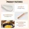 Silicone Cooking Spoon for Nonstick Cookwares,Durable BPA-Free,Rice Scooper,Wood Handle Spoon for Mixing Salad,Scoop,Scrape