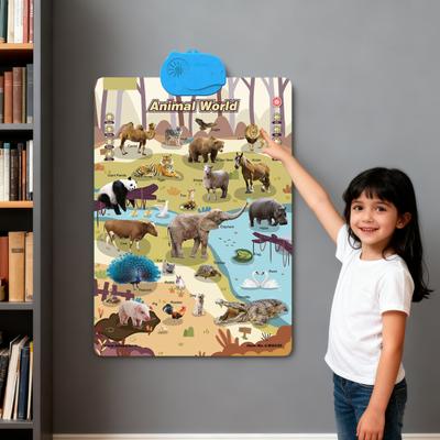 Electronic Talking Wall Chart ABC Words Animals Fruits Vehicles Alphabet Learning Poster Chart Toddlers Interactive Educational Hanging Chart Toy