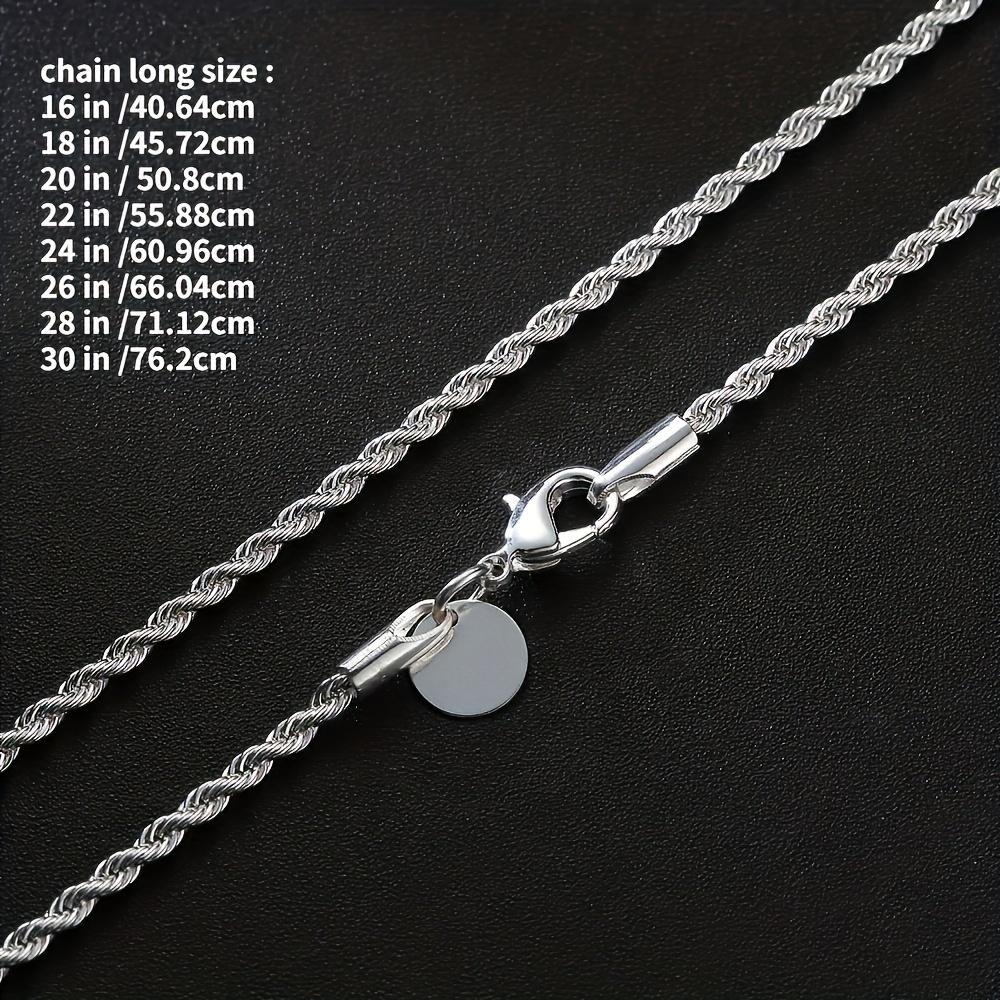 1pc Gorgeous Silvery Twisted Rope Chain Necklace, Long Sweater Chain - Perfect For DIY Pendant Necklace For Girls, DIY Necklace, 16"-30"