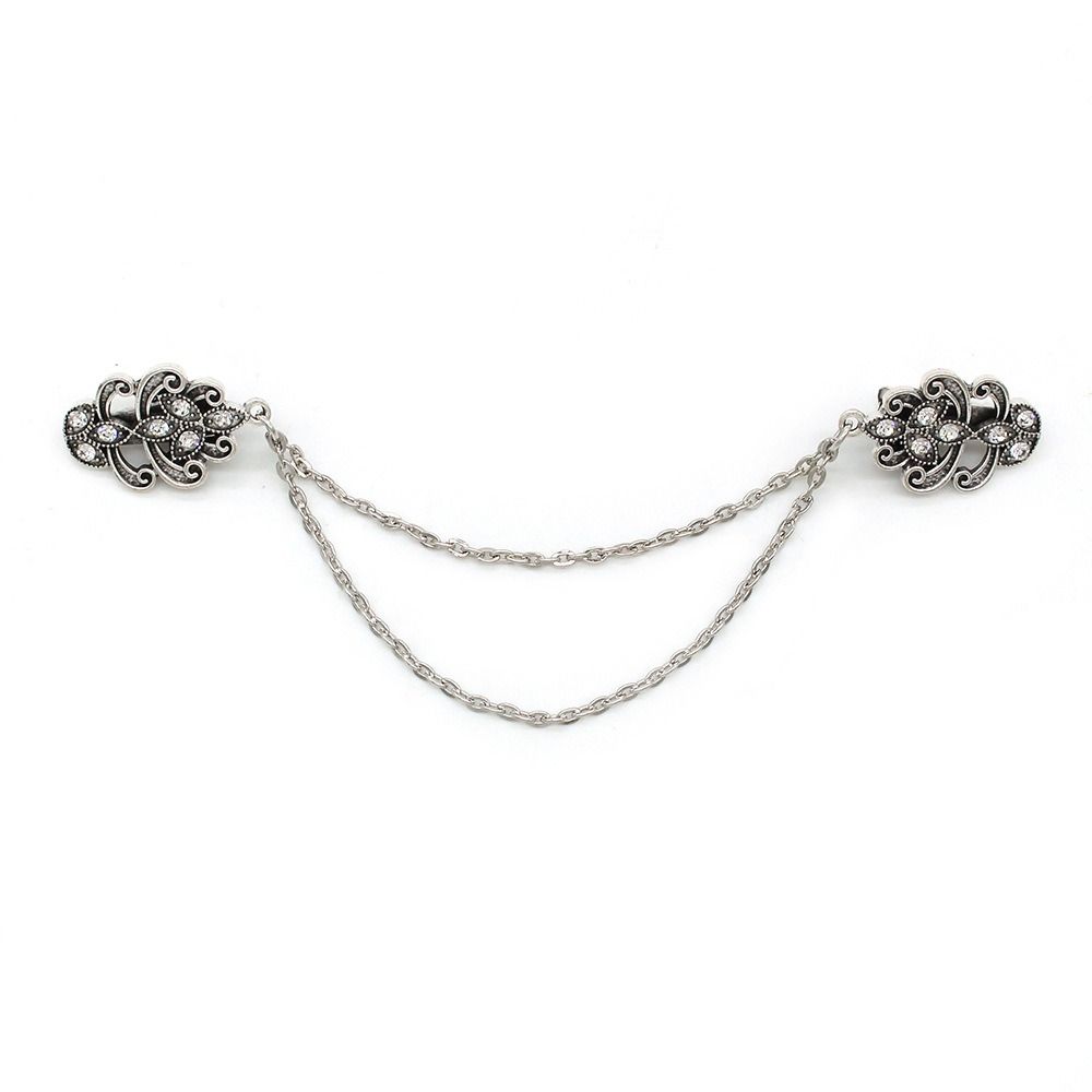 Korean Suit Brooch Retro Suit Shirt Collar Chain Gentleman Tassel Brooch  Sweater