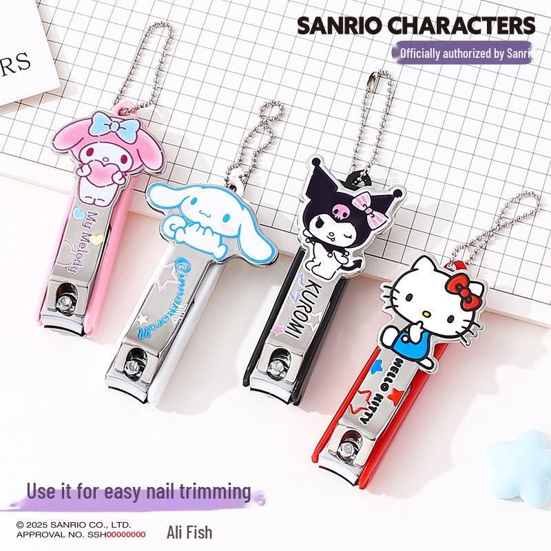 Sanrio Süße Spritzschutz-Flachkant-Nagelknipser für Mädchen - Maniküre-Werkzeug