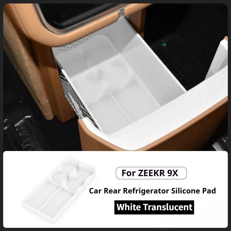 For Zeekr 9X Car Rear Refrigerator Silicone Pad Waterproof Anti-slip Organizer Car Interior Cup Holder Protector Mat Accessories
