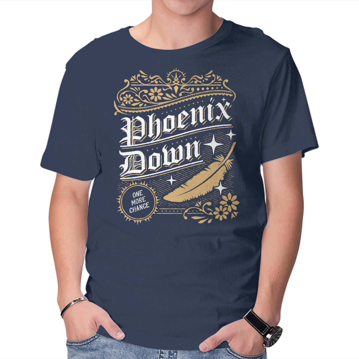 Unisex Crew Neck T-Shirt Phoenix Down Graphic Short Sleeve Casual Tee L