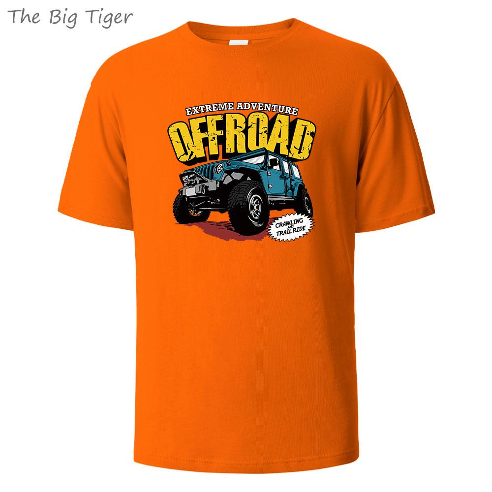 Offroad Vehicle Printing Comfortable Cotton Tshirt Men Simple Crew Neck Design Soft Breathable Short Sleeve Basic Mens Tshirt