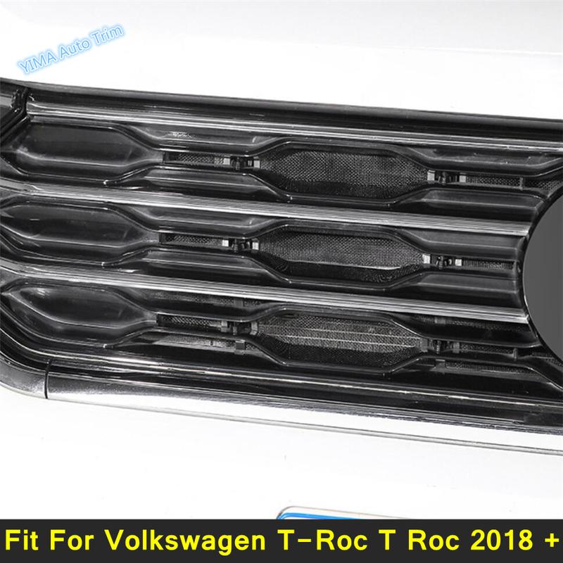 Front Grille Ect Screening Mesh Ert Protection Net Cover Kit Fit For Volkswagen T-Roc 2018 - Car Exterior Accessories