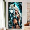 Large Size Mosaic DIY Full Diamond Painting Kits Art Warrior and Wolf Embroidery Cross Stitch Rhinestones