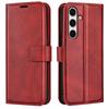 For Samsung Galaxy S24 FE Stand Case Calf Texture Anti-Scratch Leather Phone Cover