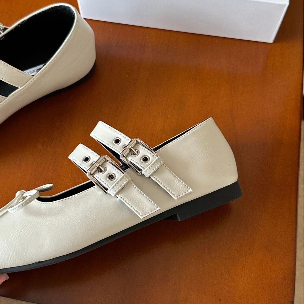 2025 spring new fashion word with shallow bow temperament OL evening niche Mary Jane ballet women's shoes