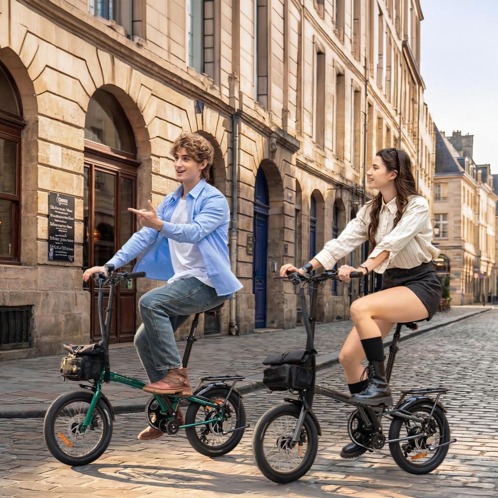 Engwe Bicicletă Electrică Pliabilă cu Fermoar 16 Inch Motor 250W Baterie Detasabilă 36V 10Ah 25km/h E-Bike de Oraș cu 7 Viteze & Powerbank