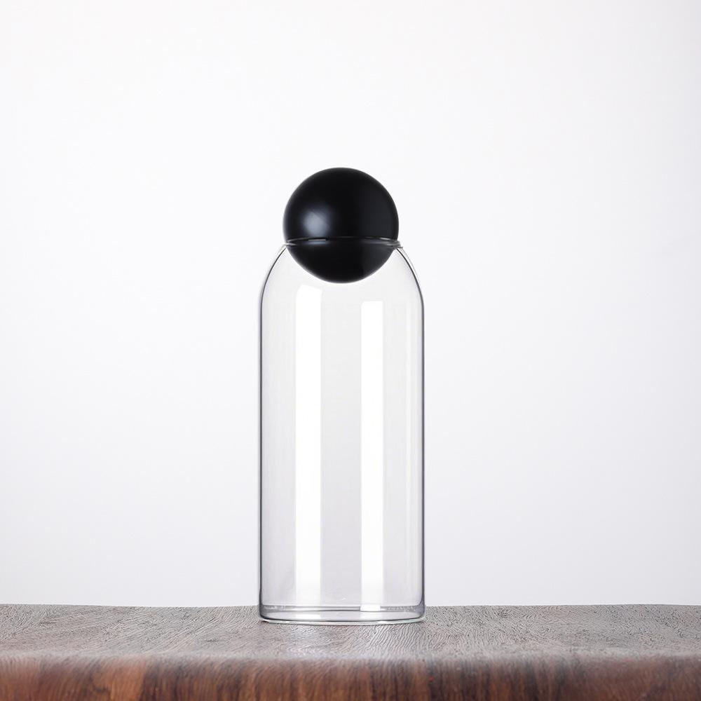Modern Glass Coffee Bean and Tea Storage Jar with Cork Stopper