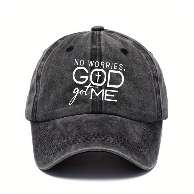 God Got Me Christian Baseball Cap Unisex Distressed Washed Dad Hat Casual Outdoor Adjustable