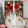 2Pcs Polyester Festivals Daily Christmas Printing Window Curtains Birthday Party Decoration Backdrop Drapes for Living Room