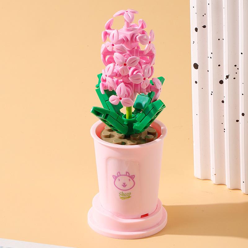 Klocki do budowania róży bonsai kompatybilne z LEGO dla dzieci - Ozdoba dekoracyjna i prezent