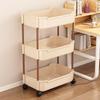 Compact Multi-Layer Mobile Storage Rack for Bedroom, Bathroom, or Living Room