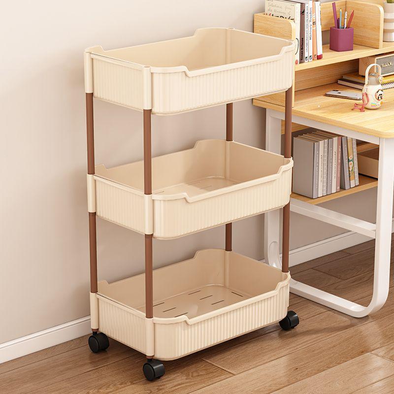 Compact Multi-Layer Mobile Storage Rack for Bedroom, Bathroom, or Living Room