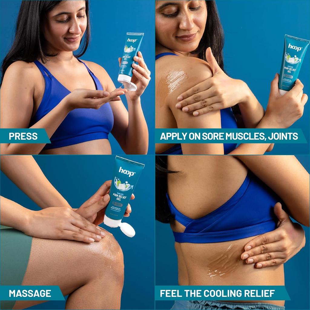 Hoop Pain Relief Gel 80 G Pack for Shoulder Neck Back Leg Knee Joint Muscle Cooling Relief