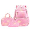 Casual Nylon Backpack Daypack Students School Bag Three-piece School Bag Set  Junior High School