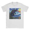 Cool Japanese Monster Starry Night T-Shirt Men Round Collar Cotton T Shirts  Short Sleeve Tee Shirt Gift Idea Clothing
