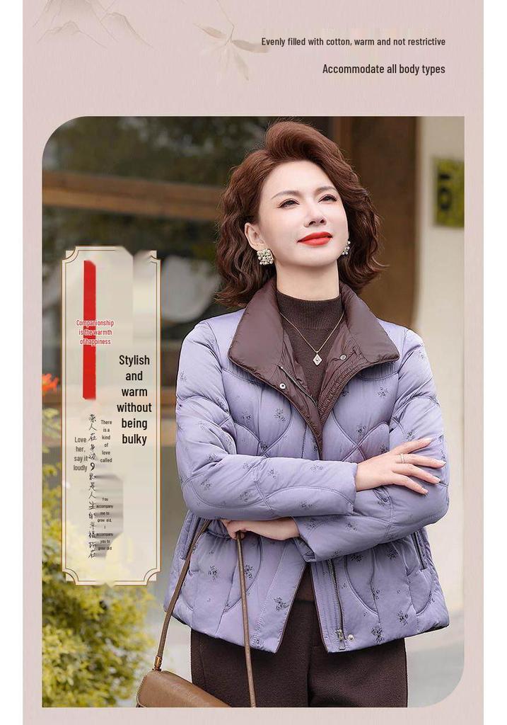 Elegante Baumwolljacke für Mama - Winter 2025 - Würdevoll, Kurz und Warm - Oberbekleidung für Frauen mittleren und höheren Alters