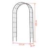 Pergola arche en acier en métal - NATURE - 113x38xH229cm - Noir