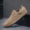 2026 Autumn Men Casual Shoes Suede Leather Work Shoes Male Lace Up Flats Sneakers Platform Business Party Dress Shoes