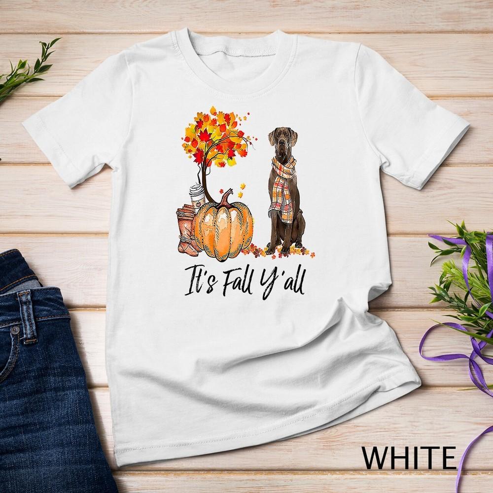 

It s Fall Y all Great Dane Dog Lovers Thanksgiving Halloween Unisex T-shirt 3XL