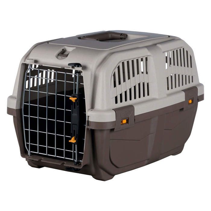 Cage de transport - Vadigran - Skudo - Taille M - Pour chien - Avion - Couleur gris