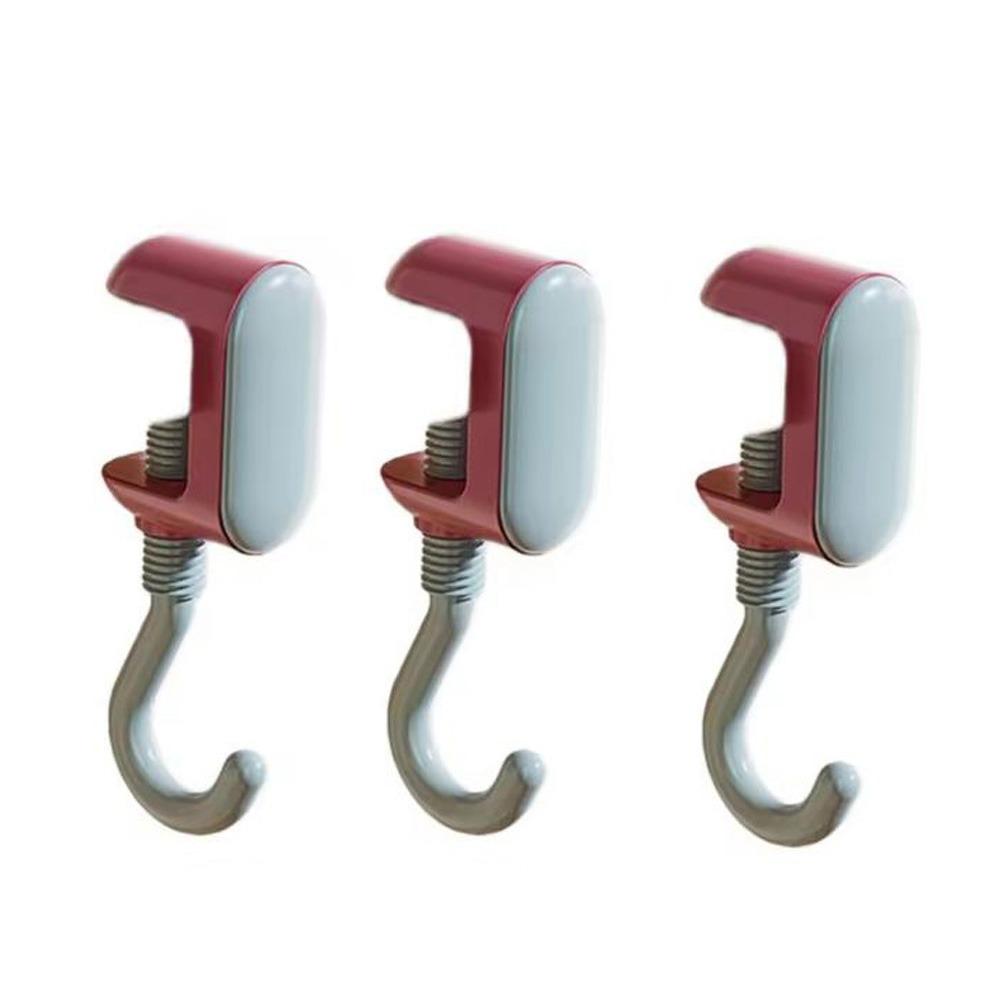 

3Pcs Plastic Adjustable Desk Edge Hook Strong Load-Bearing Table-Side Schoolbag Hanger School красный/синий