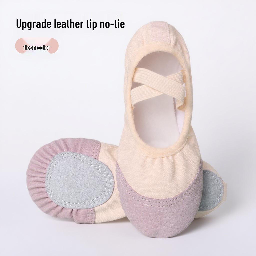 Mädchen-Ballettschuhe ohne Schnürung mit weicher Sohle für das chinesische Tanztraining