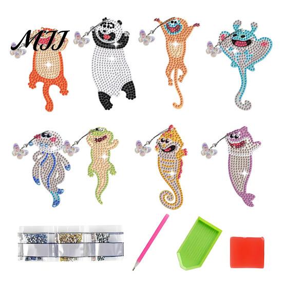 DIY Craft Kits for Adults Faux Diamond Art Bookmark Kit, Halloween Book Marker Bookmarks Animal Bird Page Crafting Kit Adults, Handmade Gift Supplies