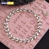 100% Solid 925 Sterling Silver Metal Bracelet for Women Men Vintage Handmade Simple Wheat Shape Bracelet Birthday Gift S-B451