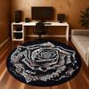 1pc Rose Pattern Round Chair Mat Office Area Rug - Non-Slip, Floor Mat for Office, Bedroom, and Indoor Decor P127118
