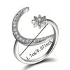 1pcs Light Luxury Star Moon Ring, Simple Opening Design, Fashionable and Versatile Accessory Ring