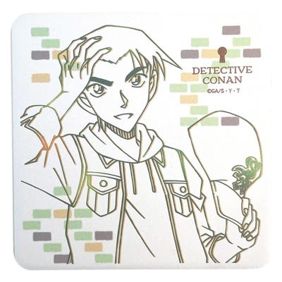 Detective Conan Heiji Porta-copos Absorvente de Água, Quadrado, Cerâmica, Aprox.. 10cm, Arte Linear, Louça, Mercadorias, Mercadorias Diversas, 034588