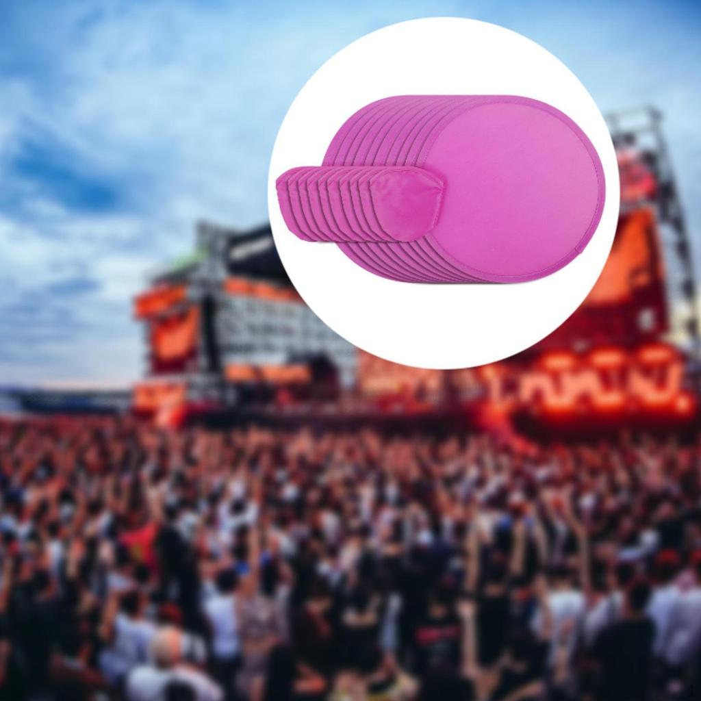 10 Pieces Folding Fan ,Flying Disc Summer, Classic ,Diameter 20 cm, Round Portable for