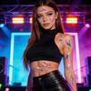 1Pack 2Sheets Temporary Tattoos for Women Men Face Body Art Blacklight Party Cosplay Body Stickers for Performance