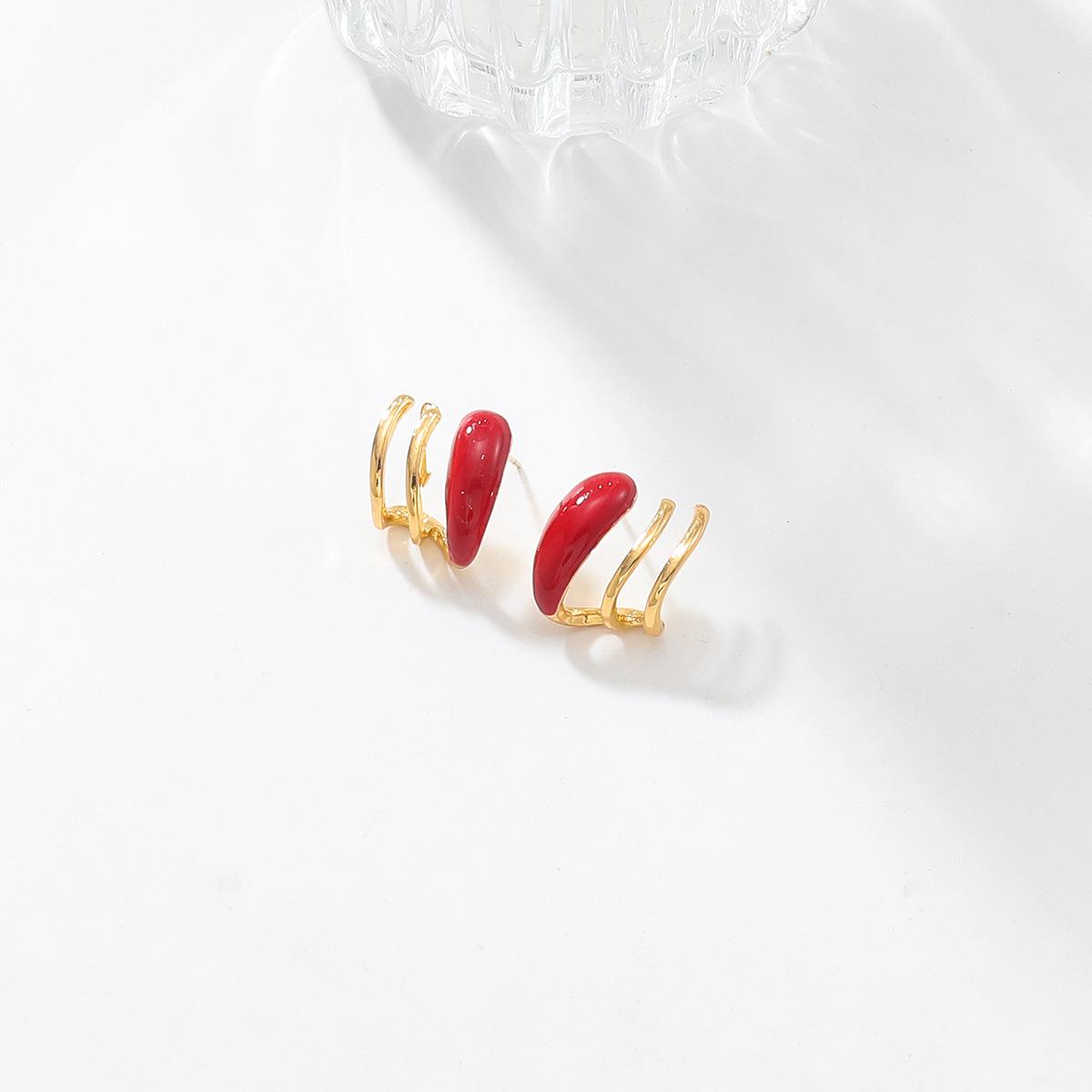

Elegant Stud Earrings Women Wave Three-Layer Water Drop Earrings Minimalist Personality Party Fashion Jewelry Gifts