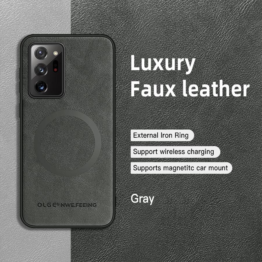 Klassisches Leder Kabelloses Laden Für Magsafe Magnetische Hülle Für Samsung Galaxy Note 20 Ultra Note20 Ultra Weiche Rückseite